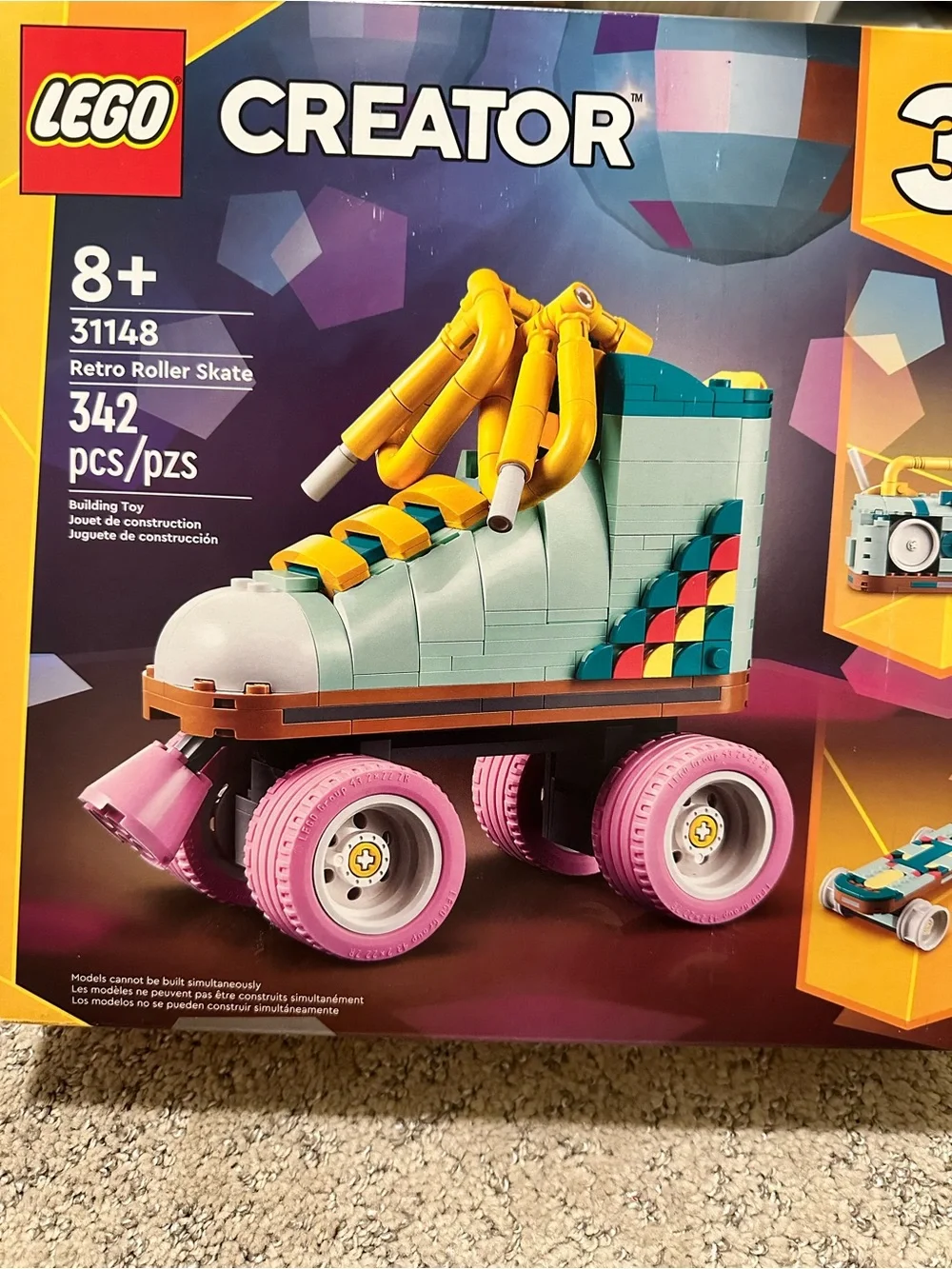 Lego Creator Retro Roller Skate in Teal, Pink & Yellow